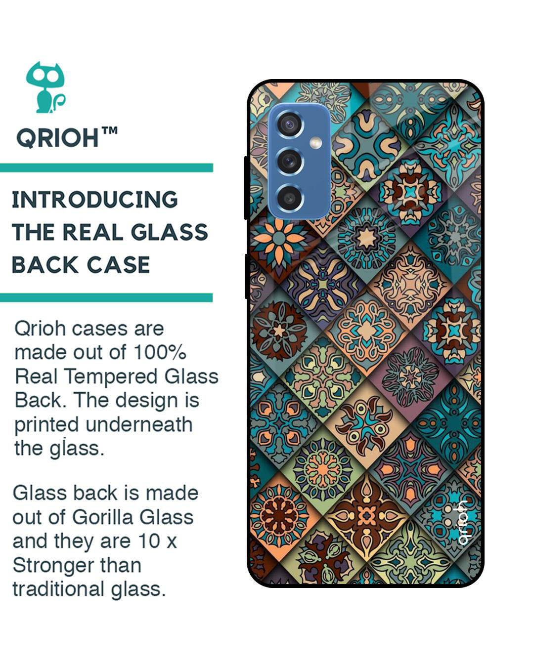 Shop Retro Art Printed Premium Glass Cover for Samsung Galaxy M52 5G (Shock Proof, Lightweight)-Back