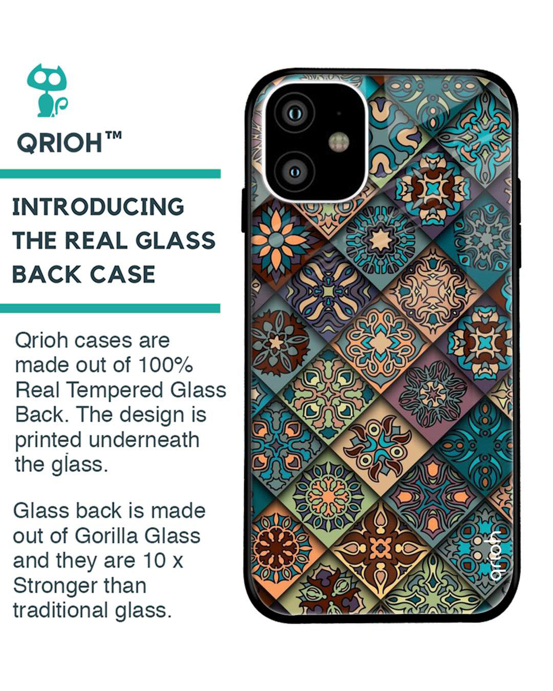 Shop Retro Art Printed Premium Glass Cover for iPhone 11(Shock Proof, Lightweight)-Back