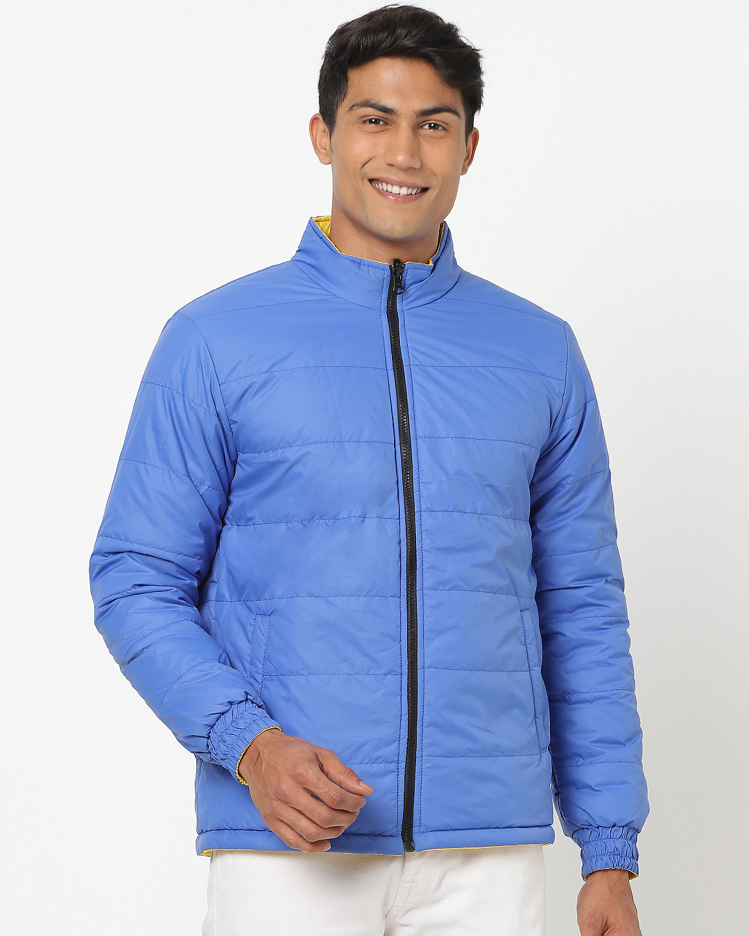 Shop Blue Reversible Puffer Jacket-Back