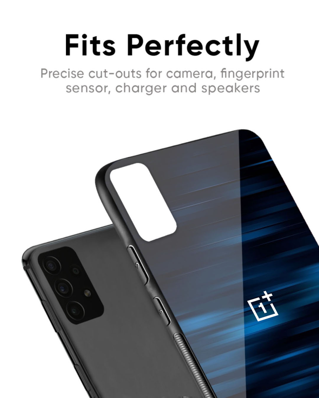 Shop Blue Rough Abstract Premium Glass Case for OnePlus 7T(Shock Proof, Scratch Resistant)-Back