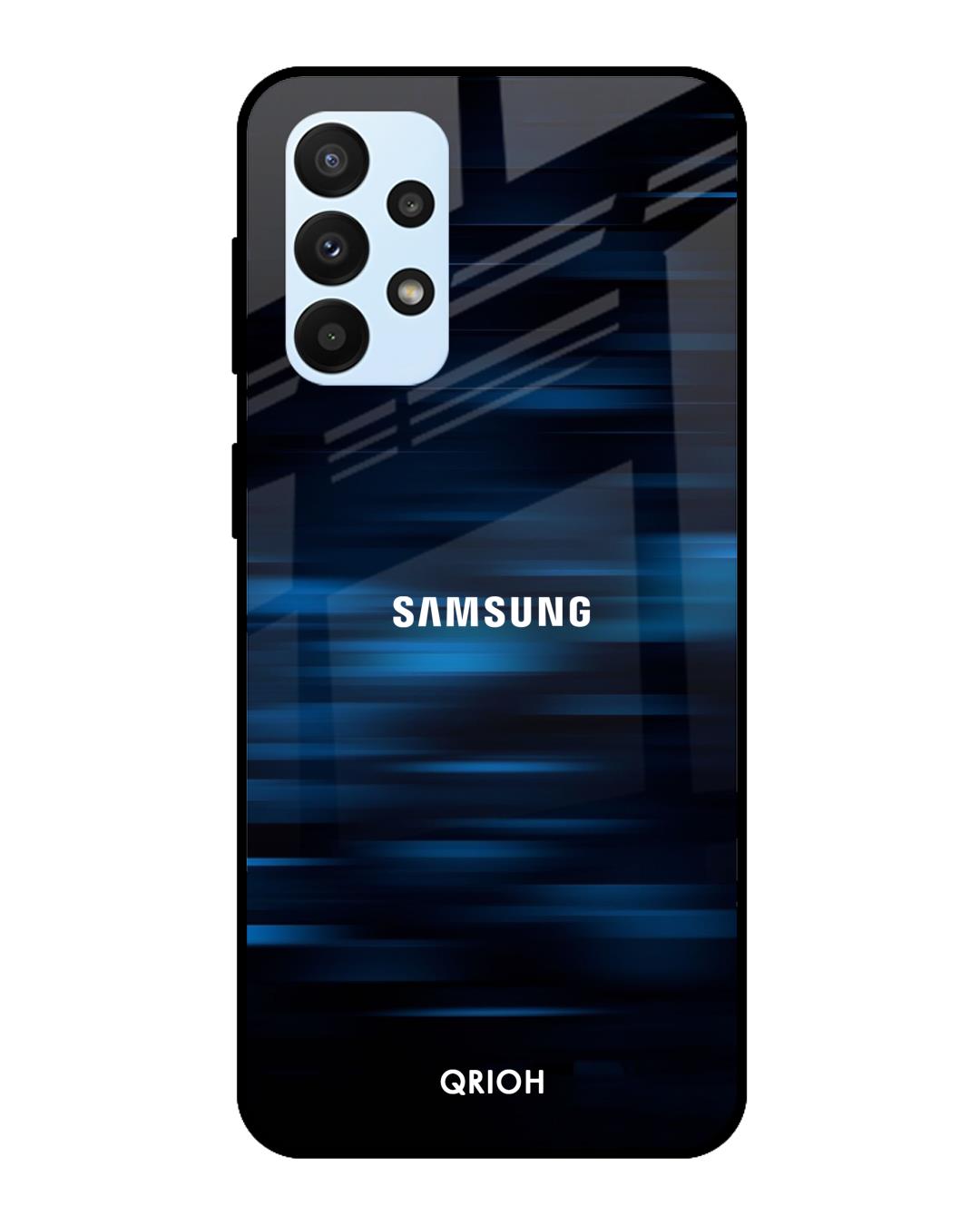 Buy Blue Rough Pastel Premium Glass Cover For A23(Impact Resistant