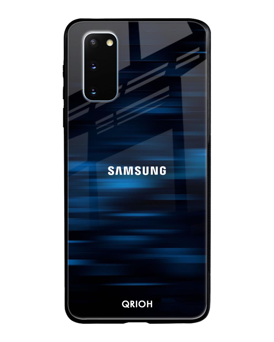 Shop Blue Rough Pastel Premium Glass Cover For Samsung Galaxy S20(Impact Resistant, Matte Finish)-Back