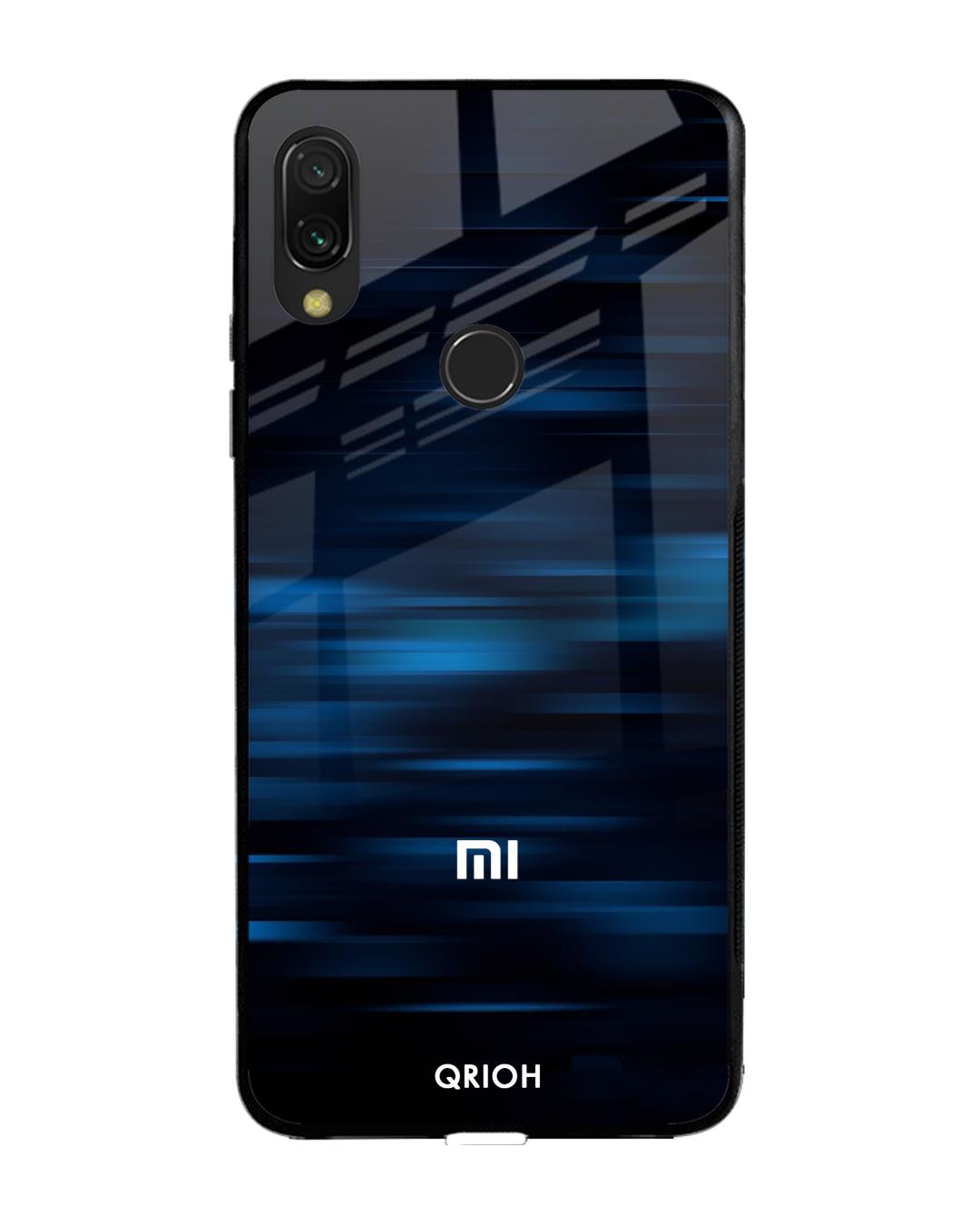 Buy Blue Rough Pastel Premium Glass Cover For Xiaomi Redmi Note 7 ...