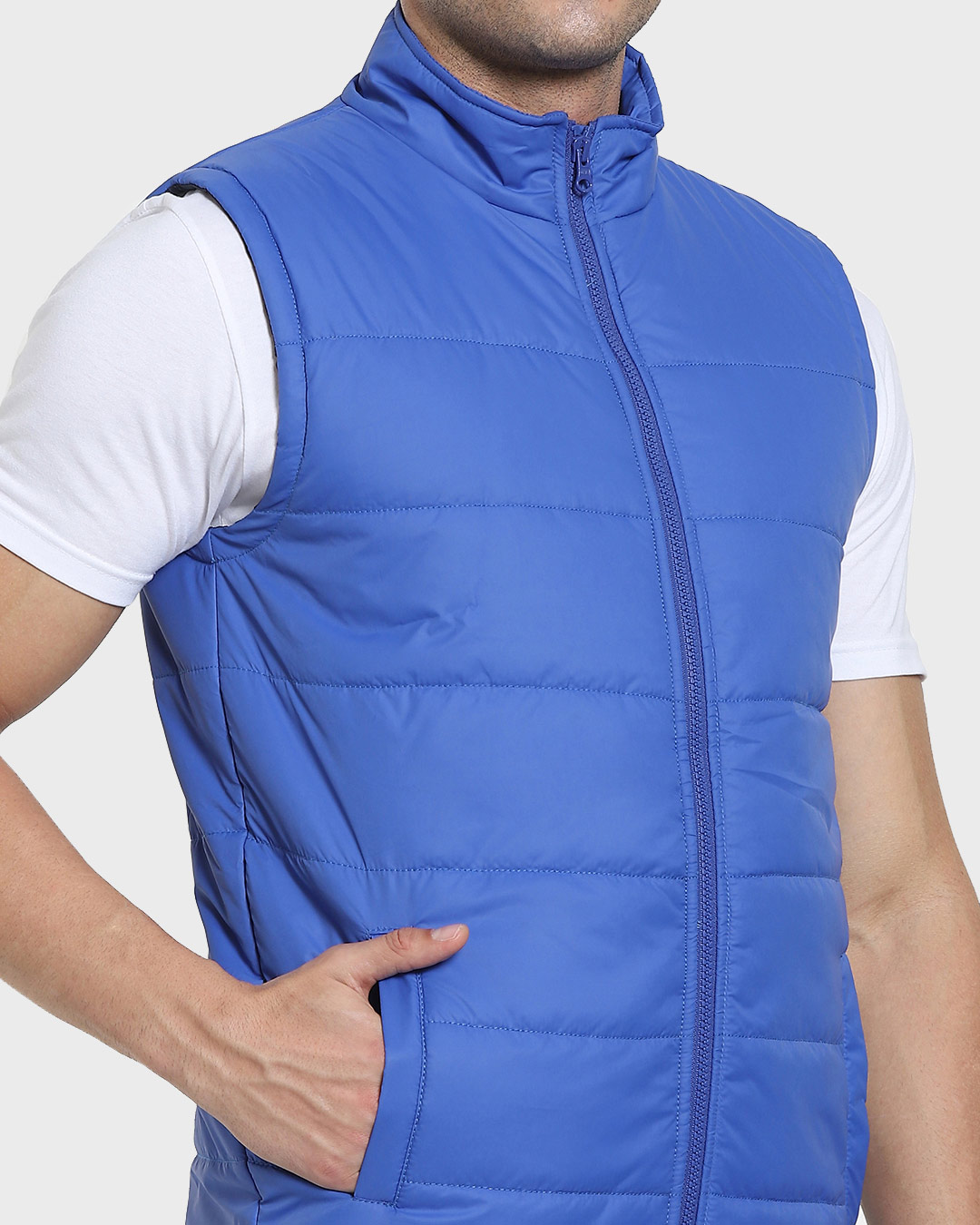 royal blue puffer vest mens