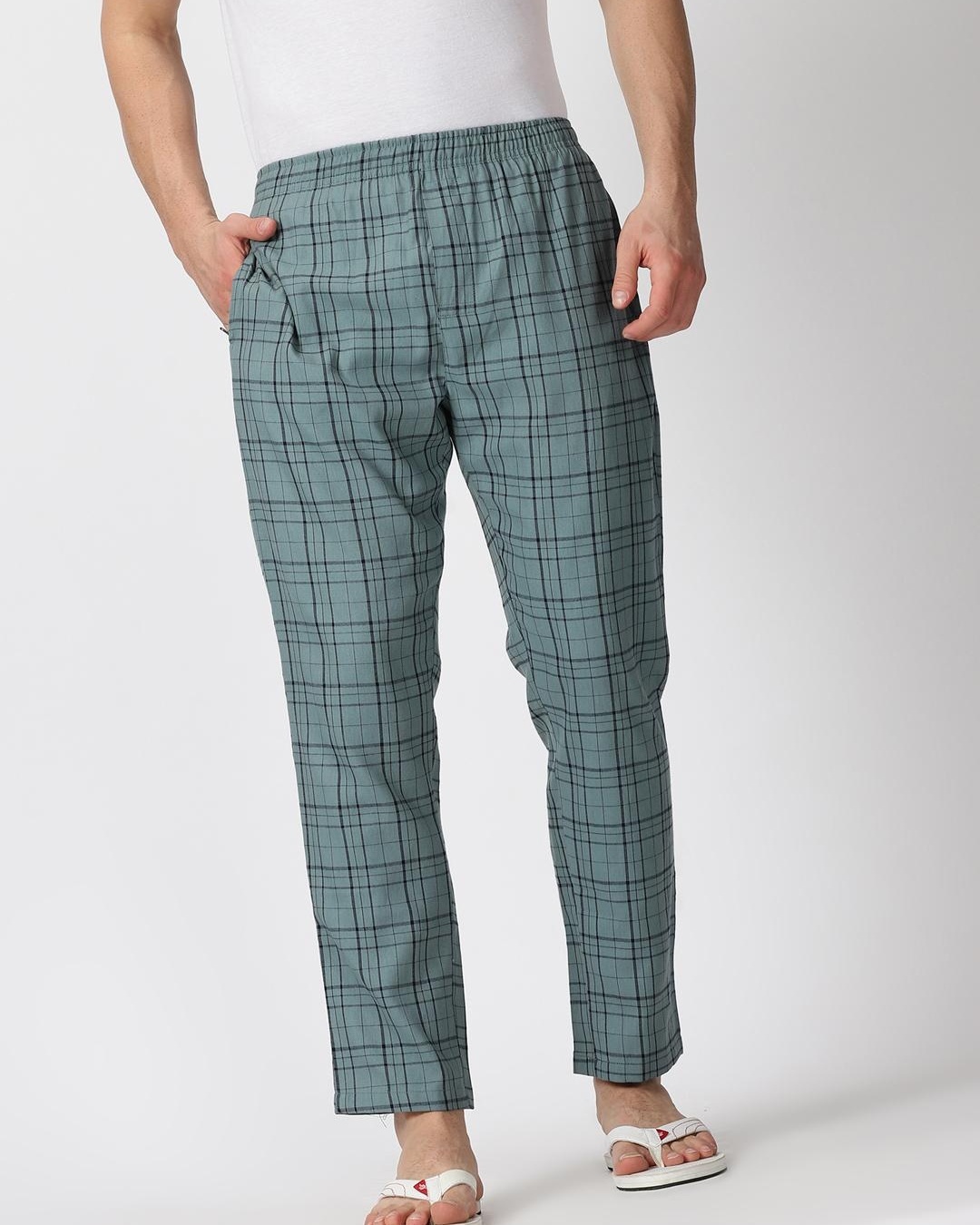 Buy Men's Green Checked Relaxed Fit Pyjamas Online in India at Bewakoof