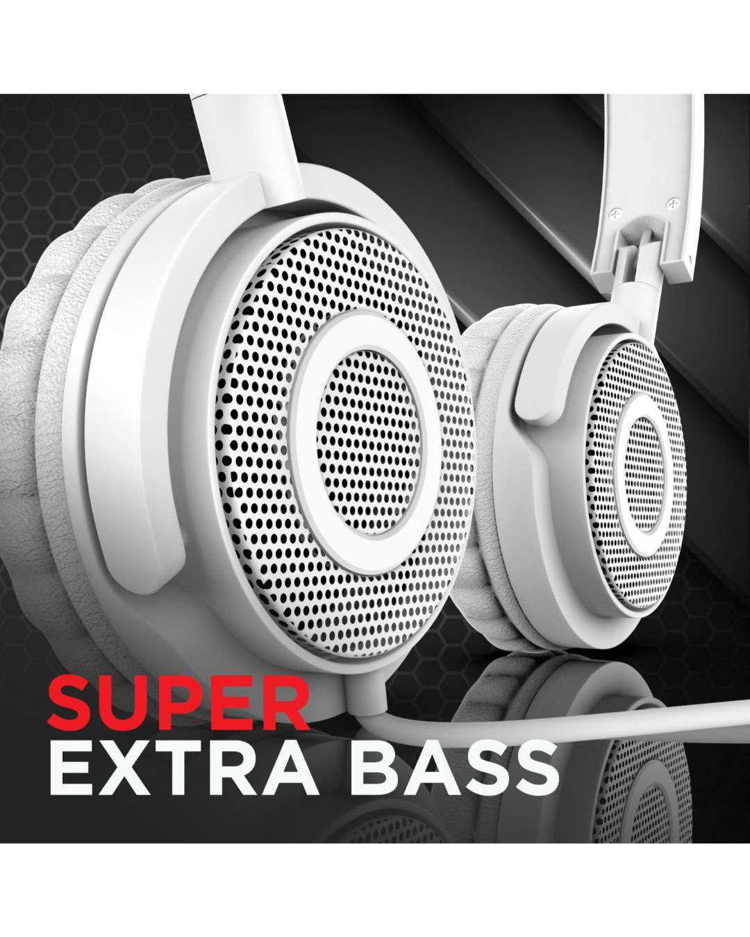 Shop Bassheads 900 On The Ear Wired Headphone (Pearl White)-Back