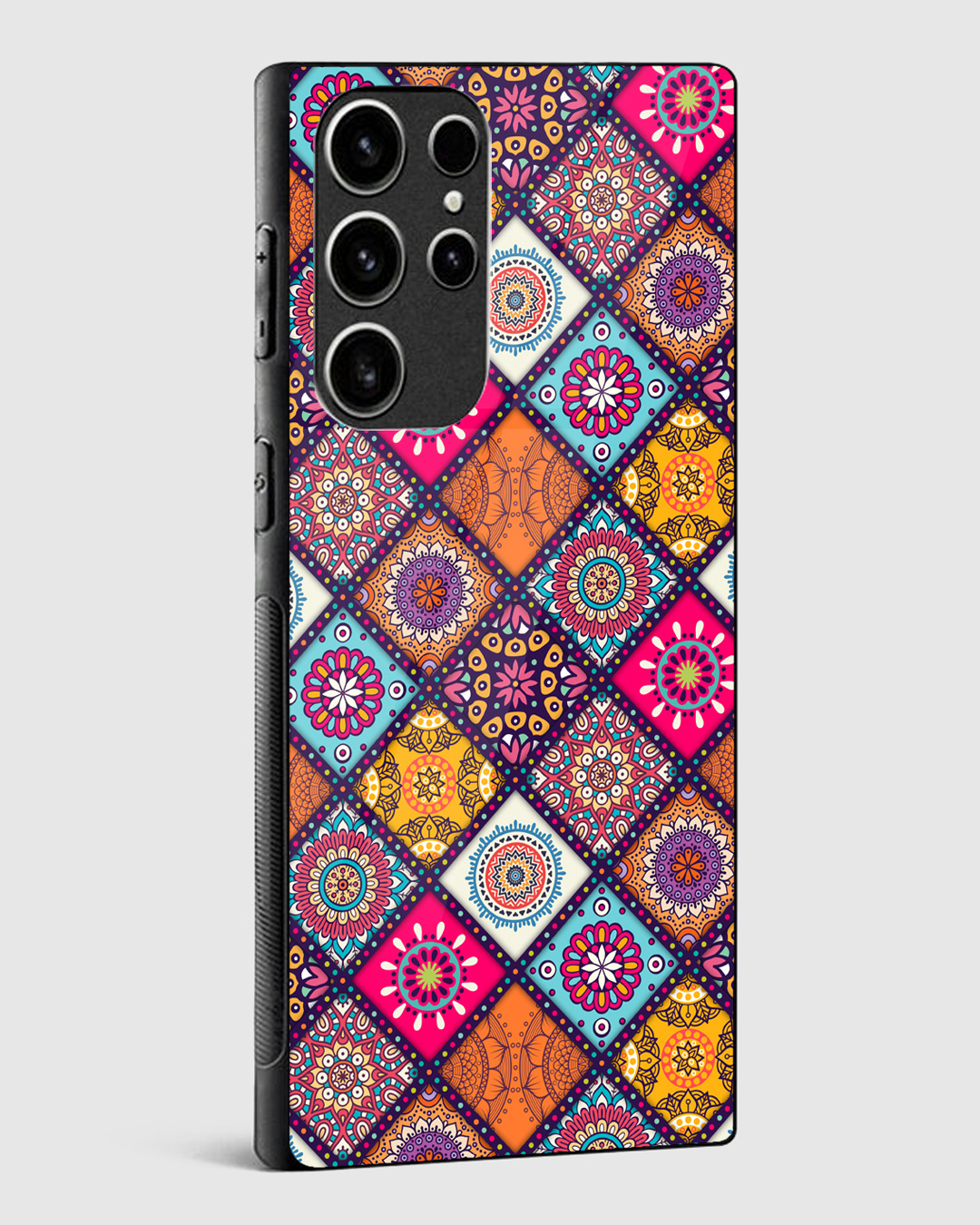 Shop Bohemian Hippie Mandala Print Premium Glass Case for Samsung Galaxy S23 Ultra 5G-Back