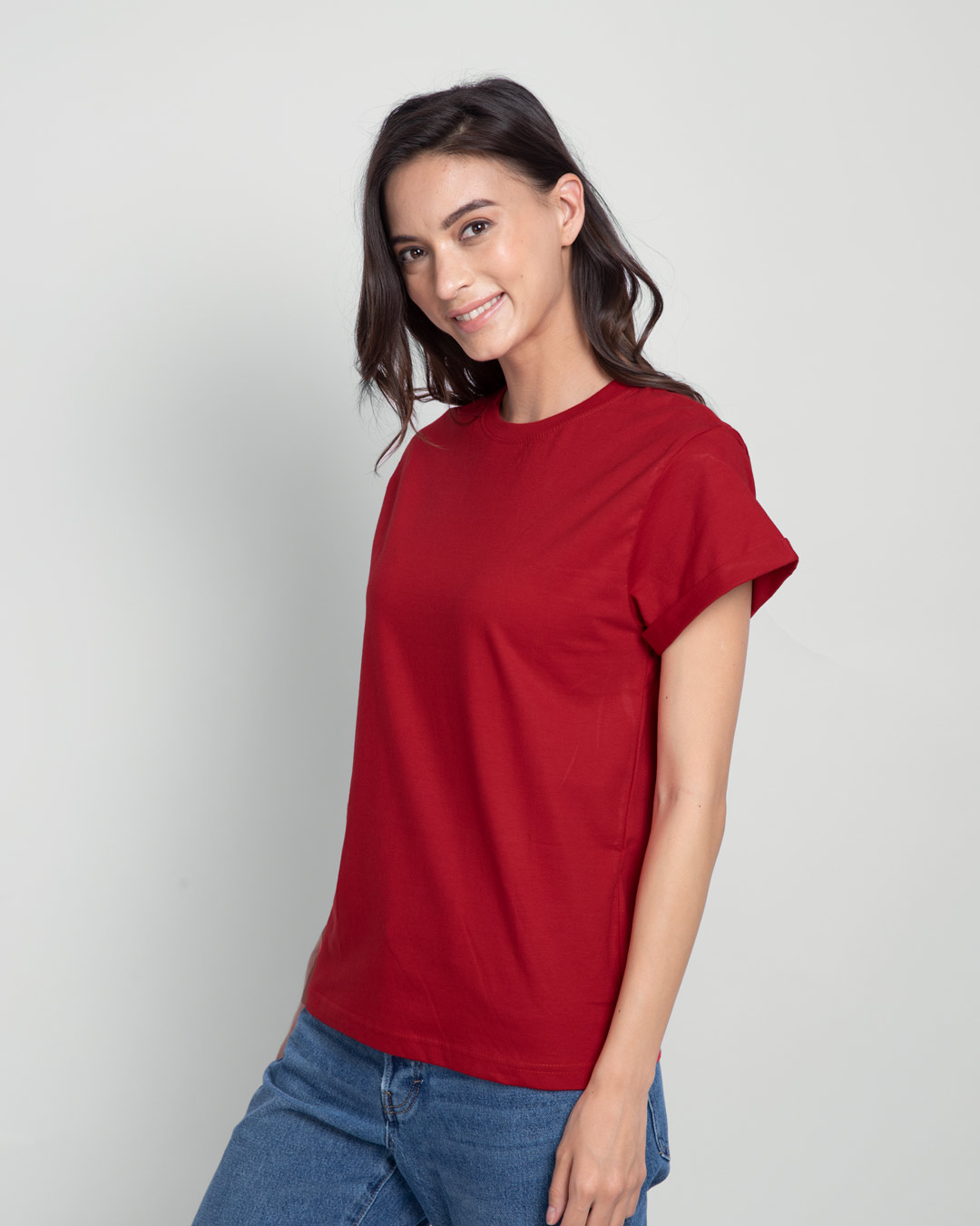Shop Bold Red BoyfriendT-Shirt-Back