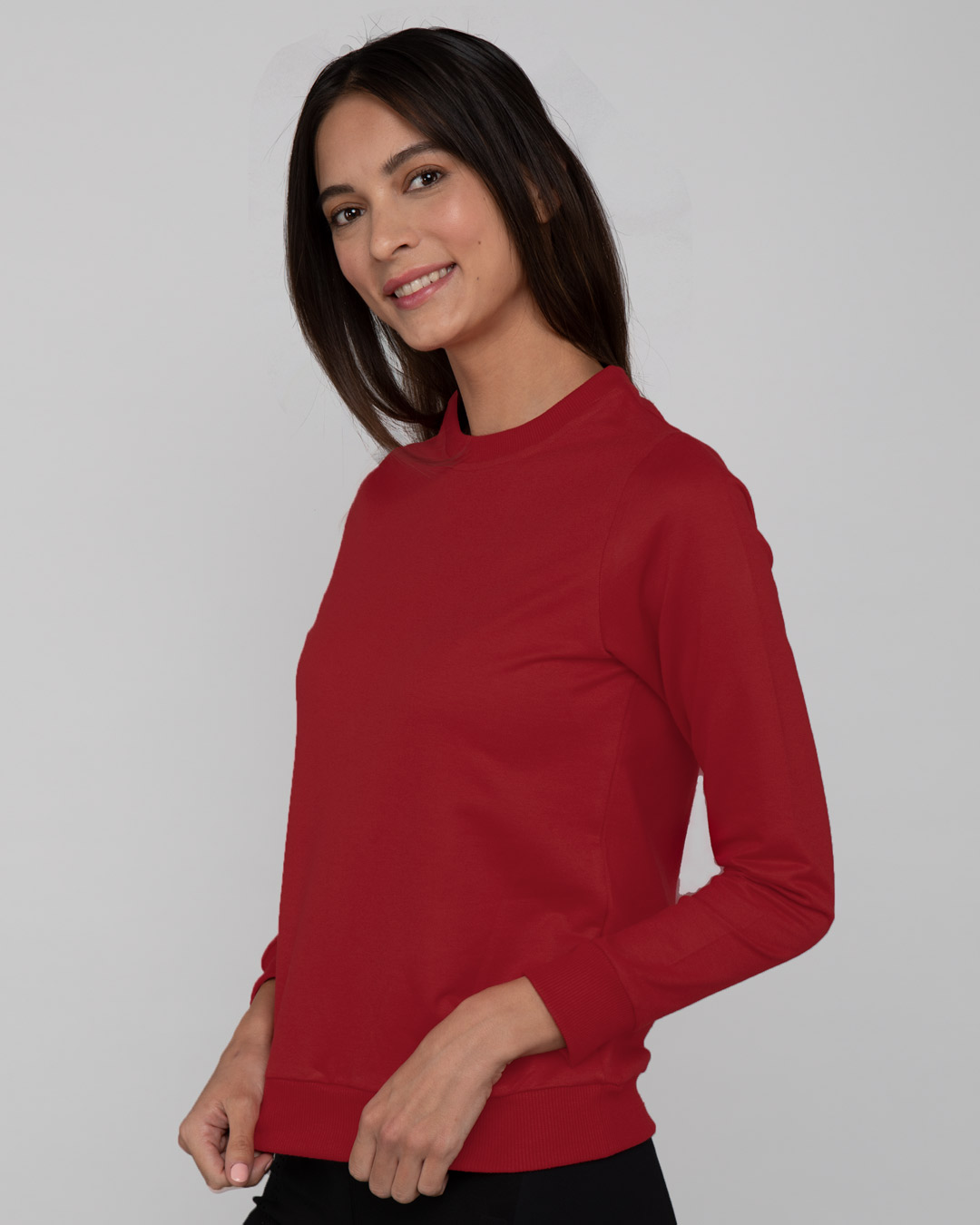 Shop Bold Red Fleece Light Sweatshirt-Back
