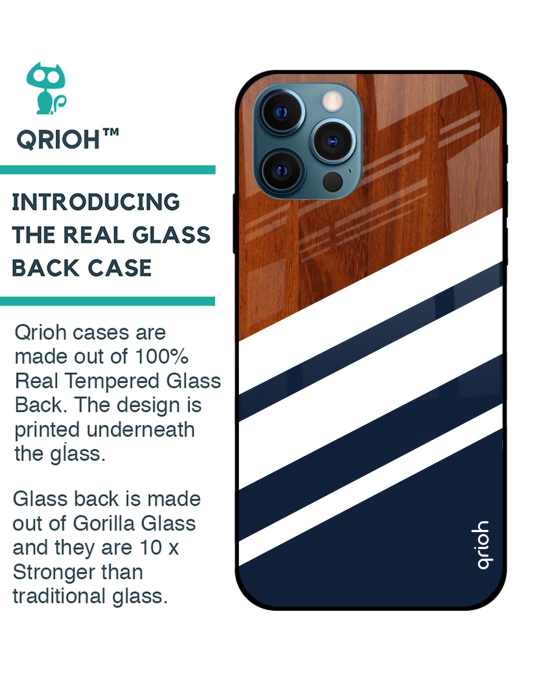 Shop Iphone 12 Pro Bold Stripes Glass Case-Back