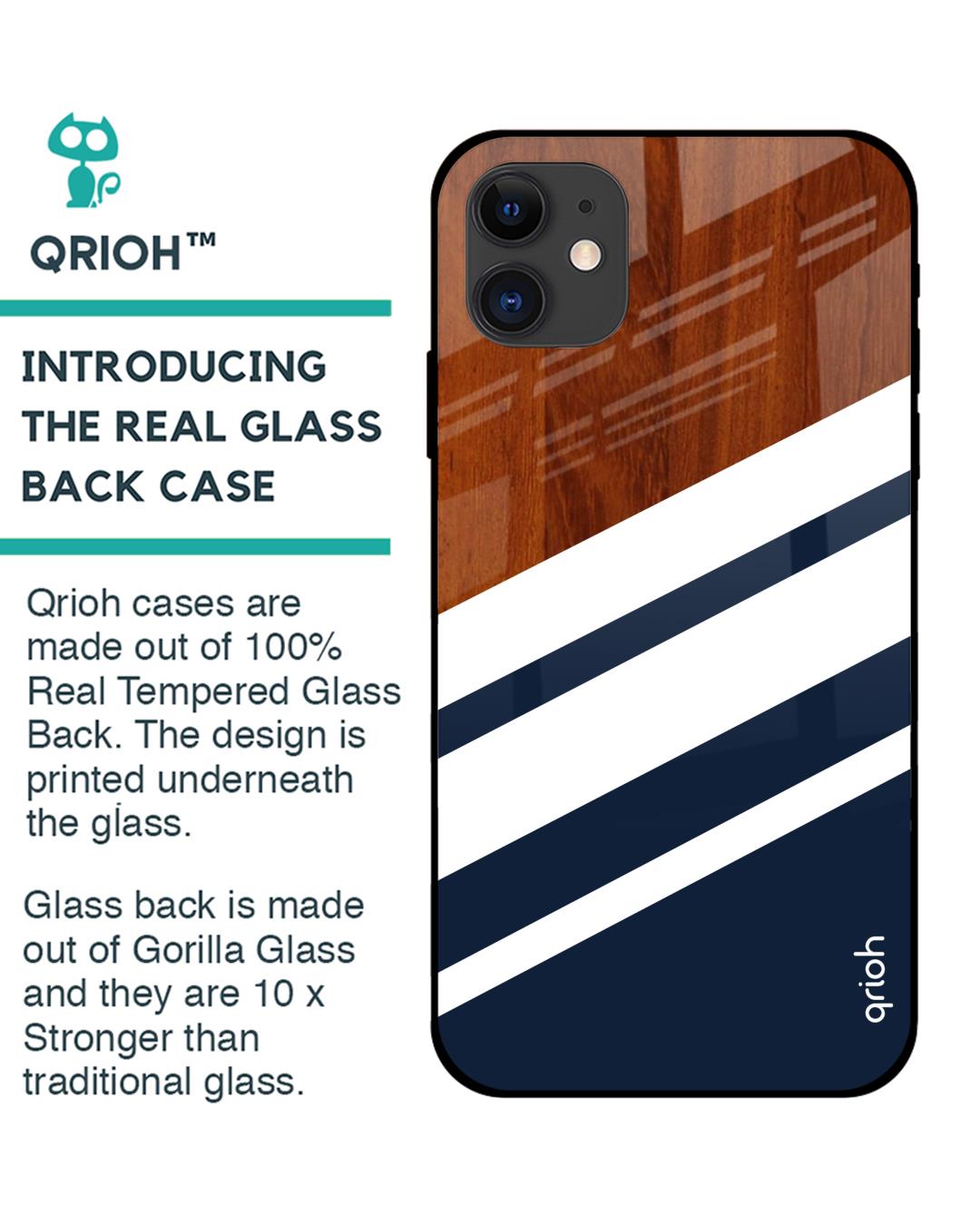 Shop Iphone 12 Bold Stripes Glass Case-Back
