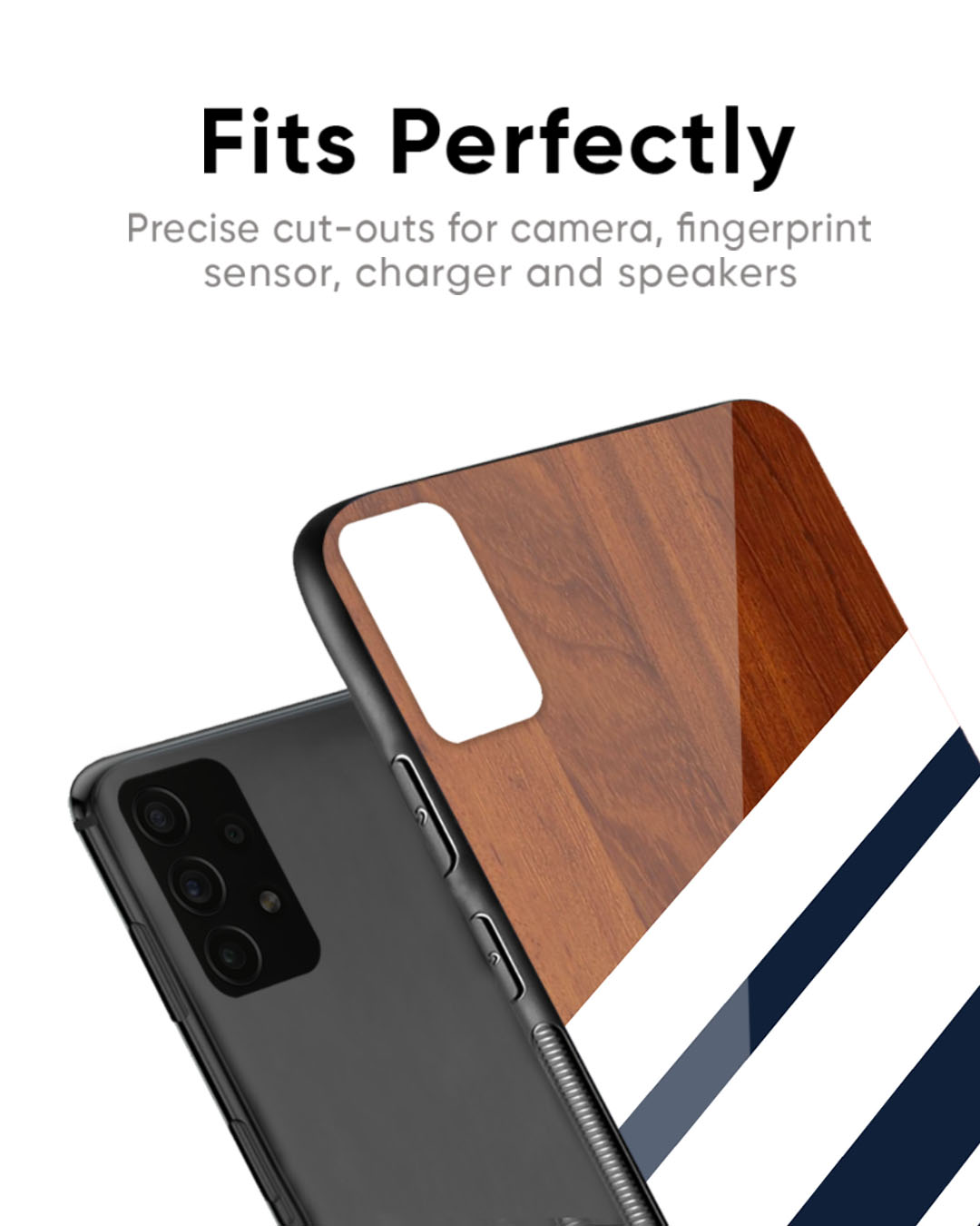 Shop Bold Stripes Premium Glass Case for Redmi Note 12 Pro+ 5G (Shock Proof, Scratch Resistant)-Back