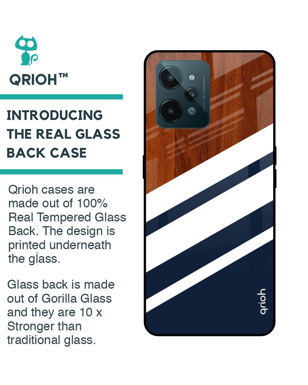 Shop Bold Stripes Printed Premium Glass Cover for Realme C31 (Shockproof, Light Weight)-Back