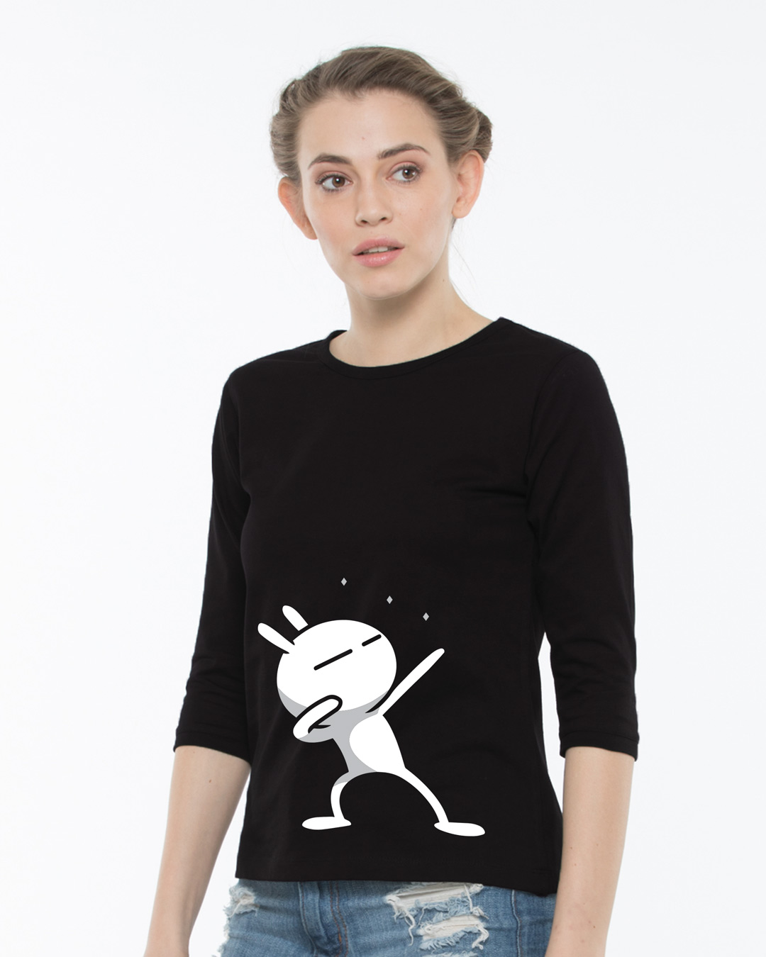Shop Bolt Bunny 3/4th Sleeve Slim Fit T-Shirt-Back