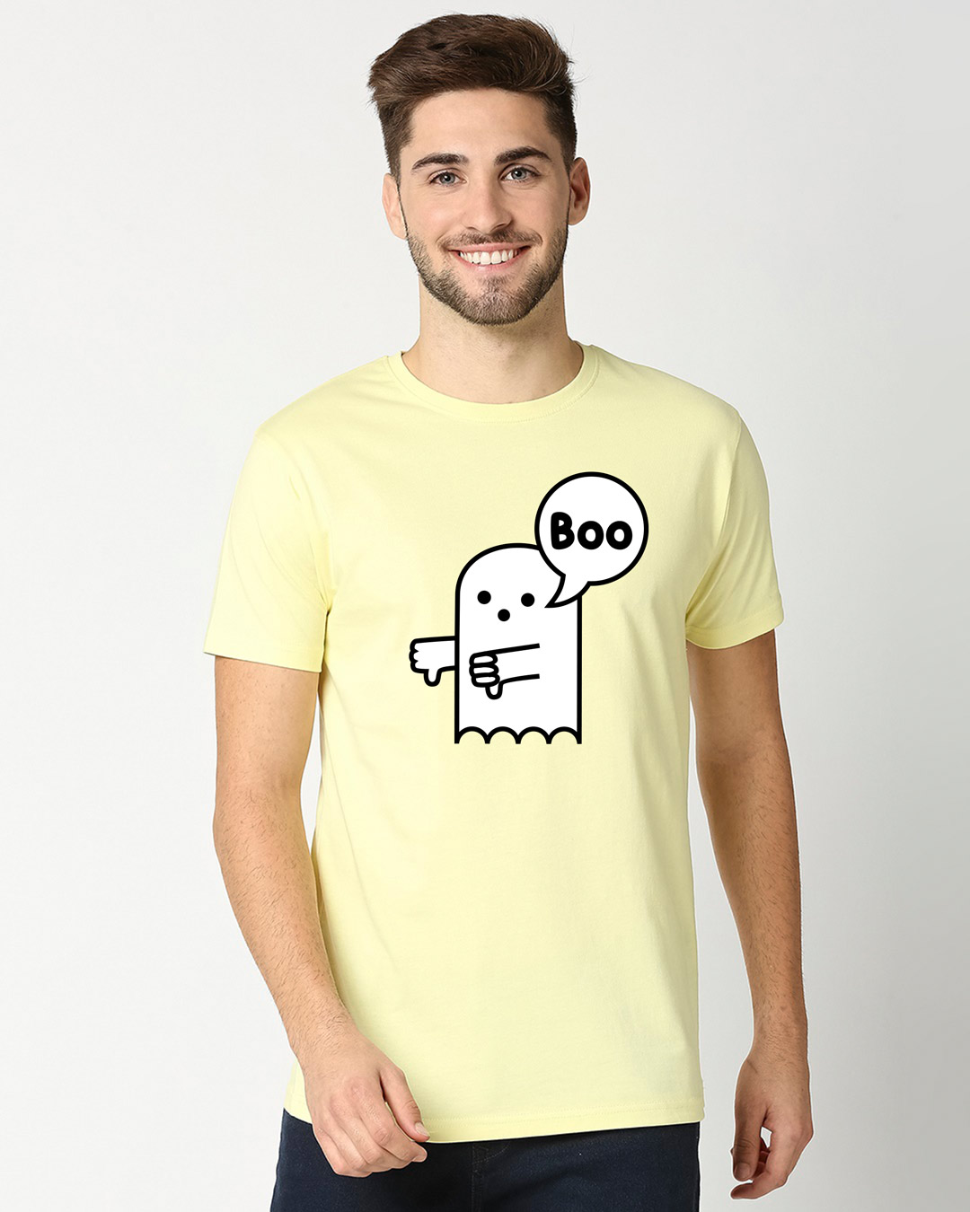 Shop BOOBOO Half Sleeve T-Shirt Vax Yellow-Back