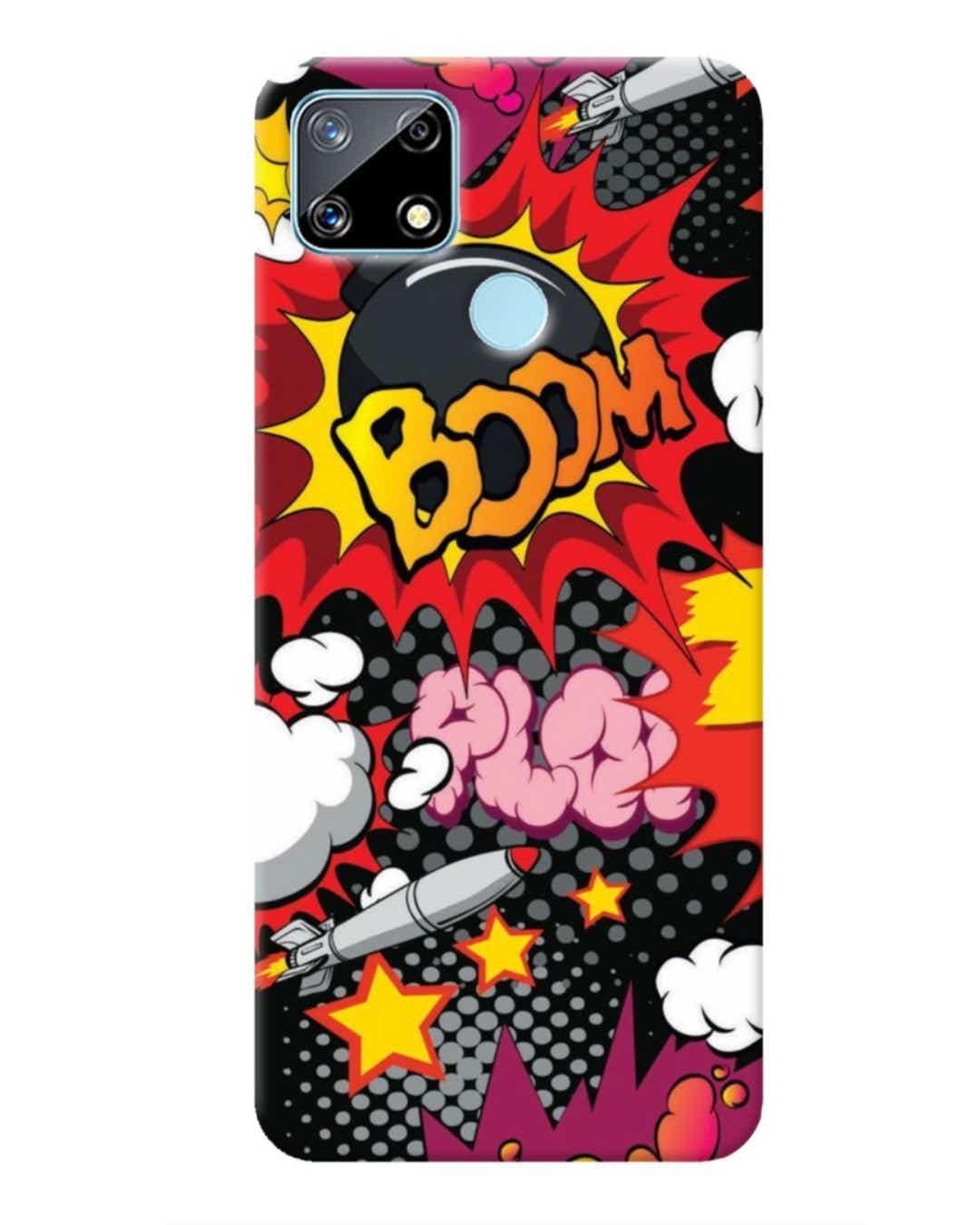 Shop Boom Red Abstract Printed Designer Hard Cover For Realme Narzo 20 (Impact Resistant, Matte Finish)-Front