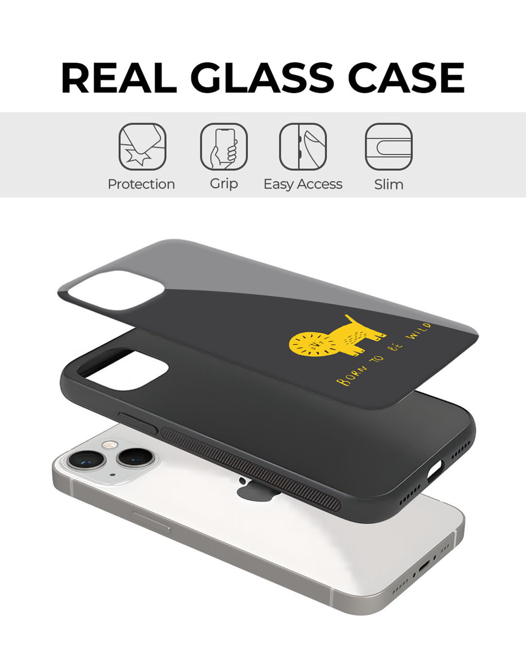 Shop Born To Be Wild Premium Glass Cover for Apple iPhone 12 Pro Max-Back