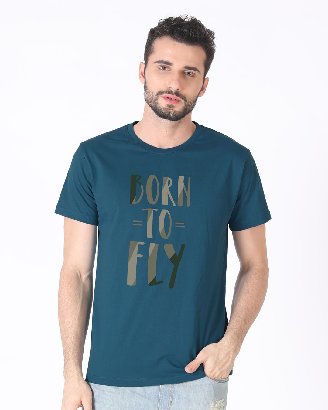 Shop Born To Fly Half Sleeve T-Shirt-Back