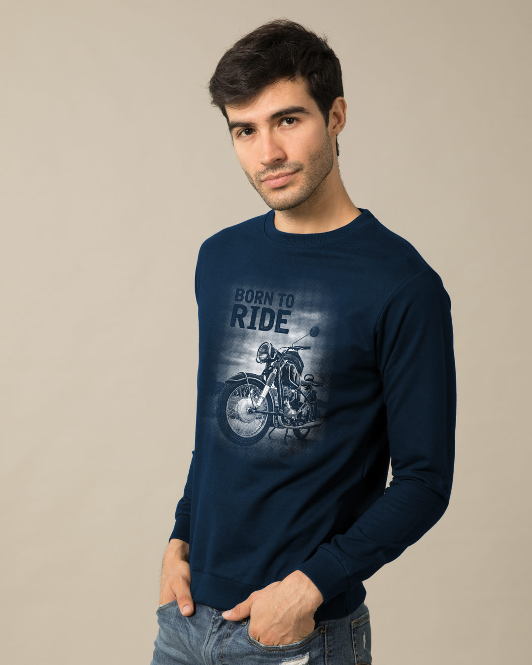 Shop Born To Ride Light Sweatshirt-Back