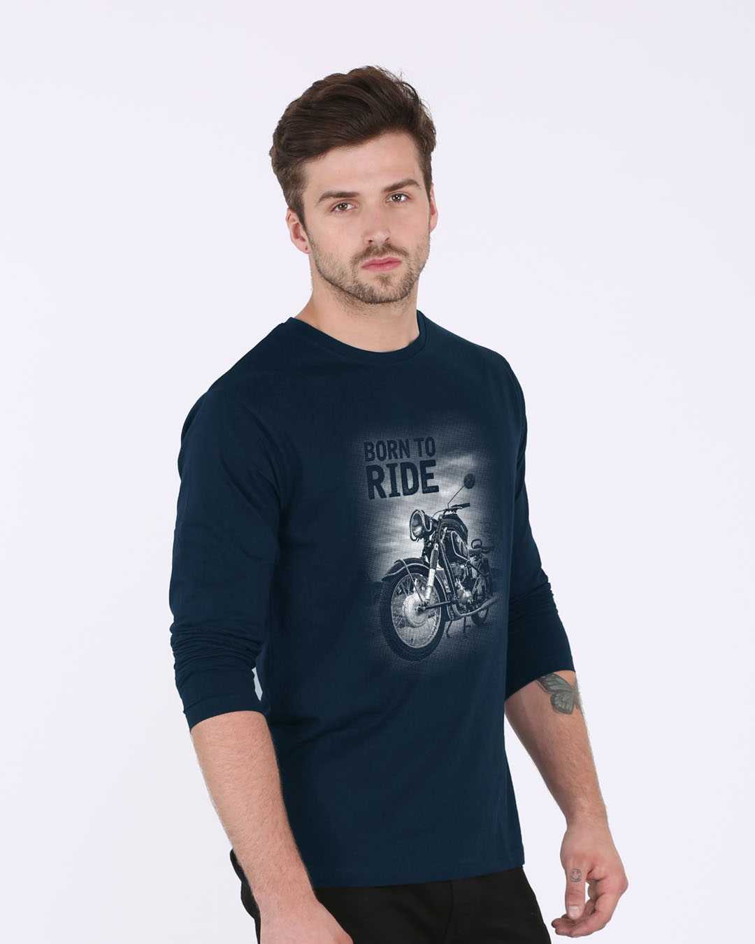 Shop Born To Ride Full Sleeve T-Shirt-Back