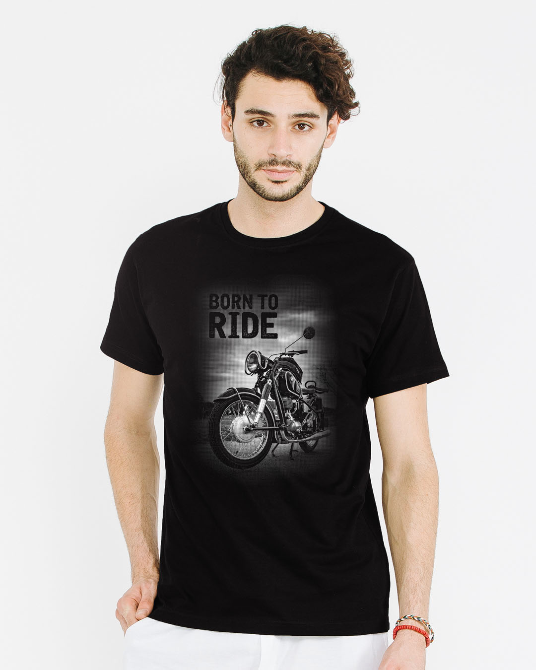 Shop Born To Ride Half Sleeve T-Shirt-Back
