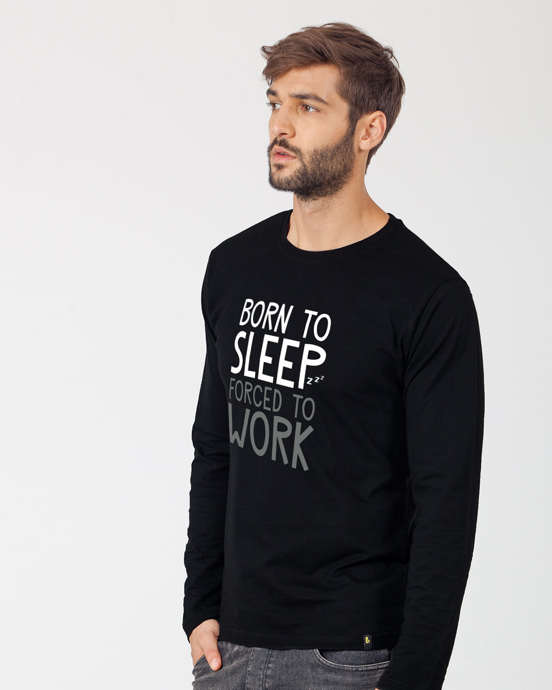 Shop Born To Sleep Full Sleeve T-Shirt-Back
