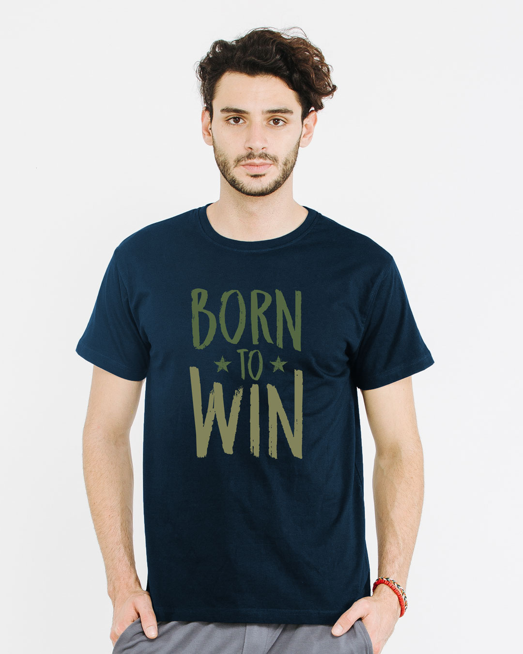 Shop Born To Win Half Sleeve T-Shirt-Back