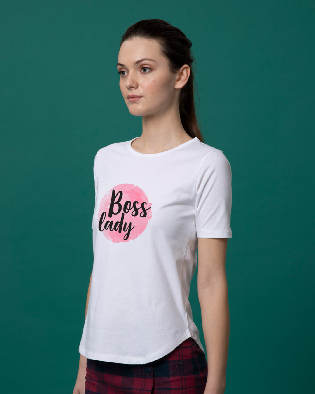 Shop Boss Lady Basic Round Hem T-Shirt-Back