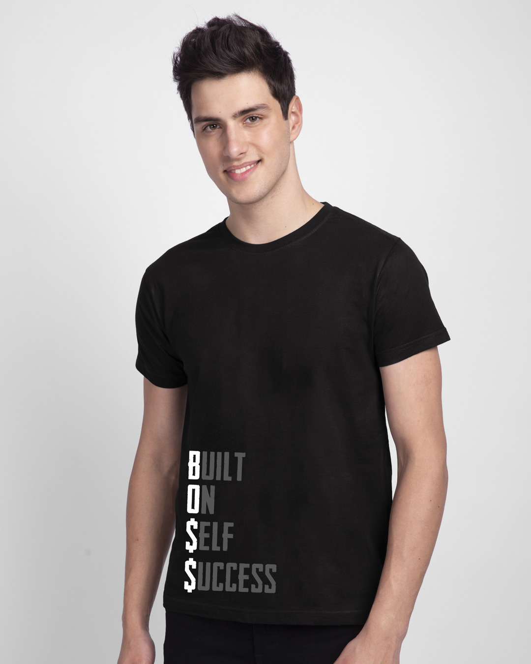 

Boss Success Half Sleeve T-Shirt Men' Printed T-Shirts Bewakoof.com, Black