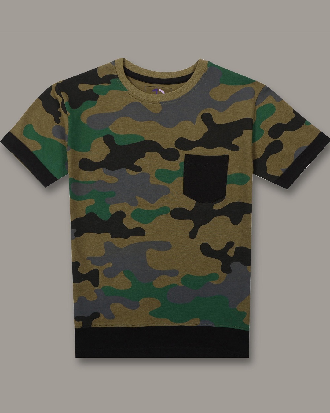 Shop Pack of 2 Boys Green & Blue Camouflage Printed T-shirt-Back