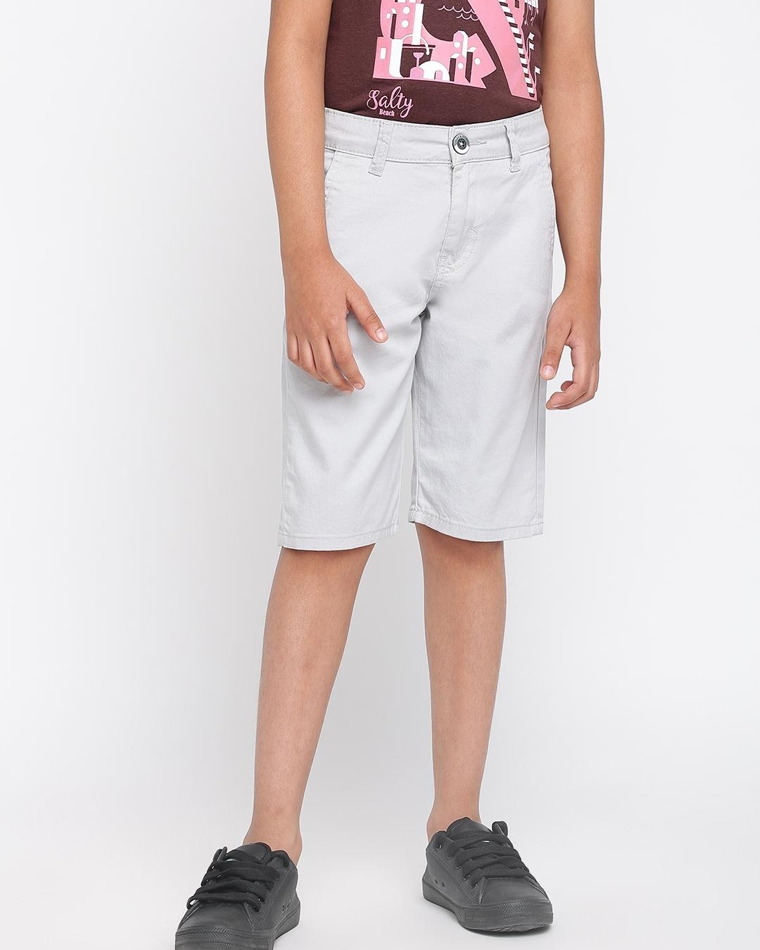 Buy Boys Grey Shorts Online At Bewakoof