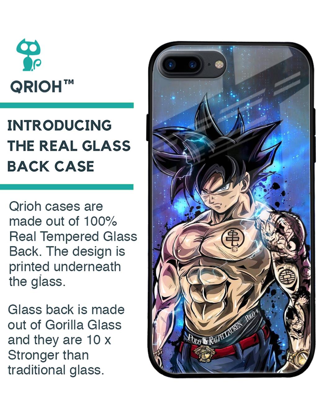 B Mart Goku Themed Anime Design Printed iPhone Back Cover Bumper Glass Case  with Camera and Edge Protective AntiSlip Slim Comic Cases iPhone 7 Plus8  Plus  Amazonin Electronics