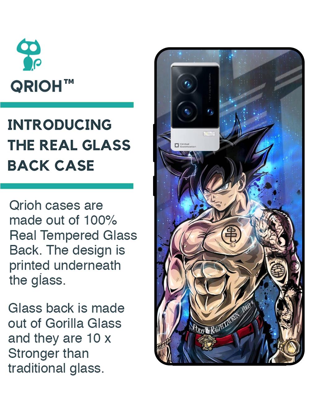 Shop Branded Anime Premium Glass Case for IQOO 9 5G (Shock Proof,Scratch Resistant)-Back