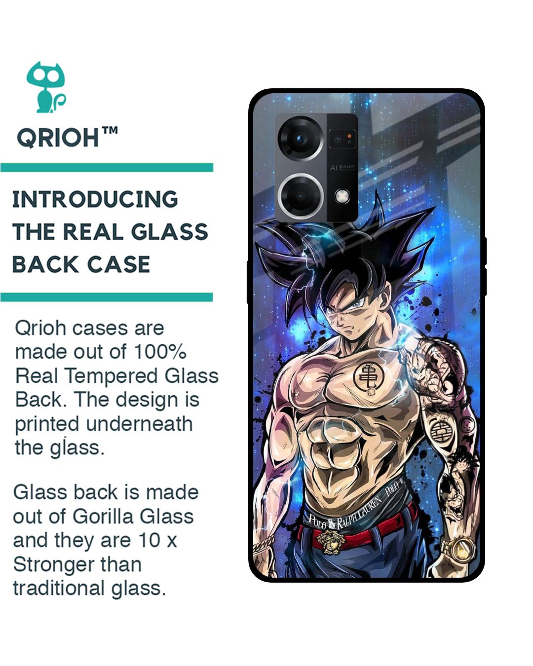 Shop Branded Anime Premium Glass Case for Oppo F21s Pro (Shock Proof,Scratch Resistant)-Back