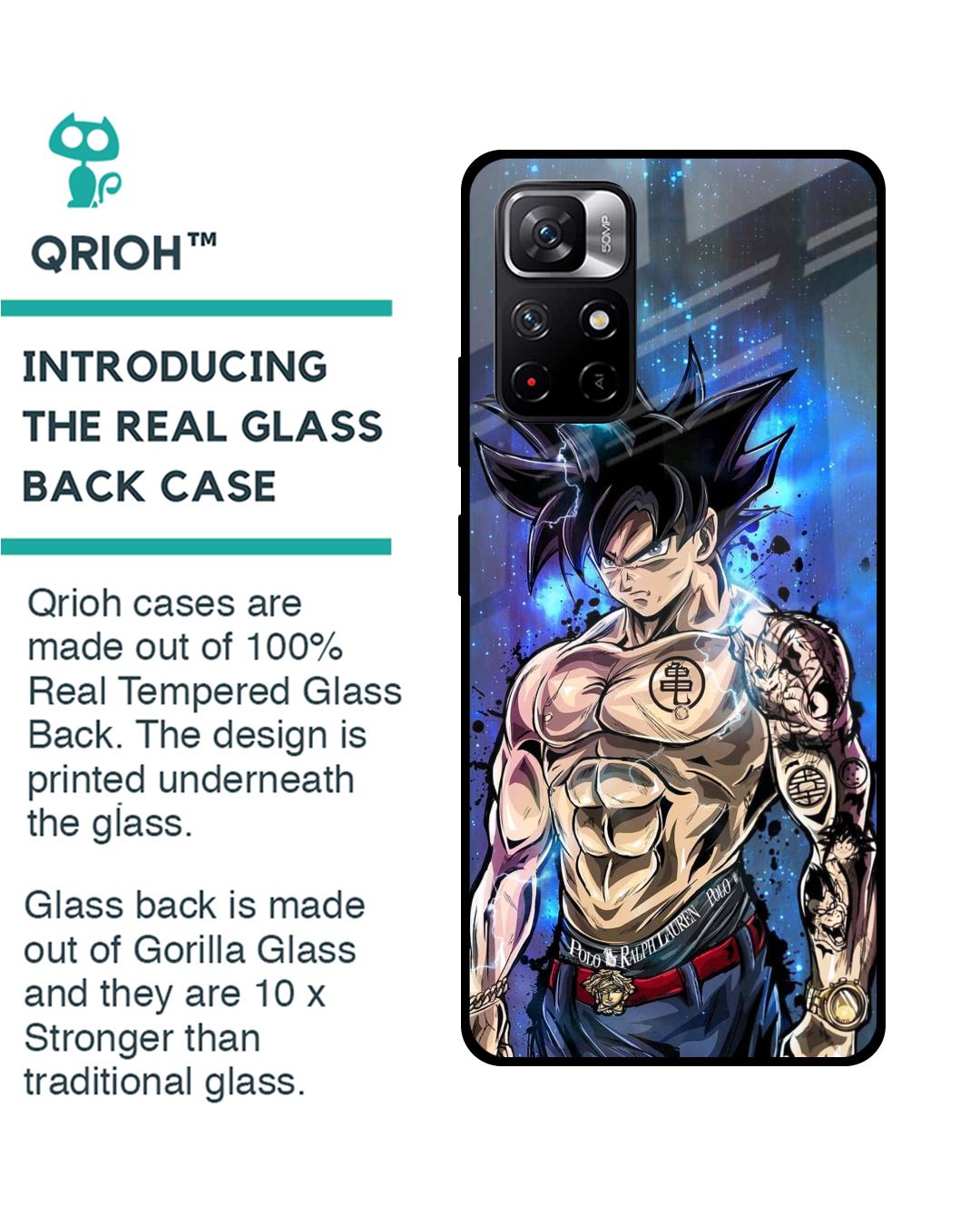 Shop Branded Anime Premium Glass Case for Redmi Note 11T 5G (Shock Proof,Scratch Resistant)-Back