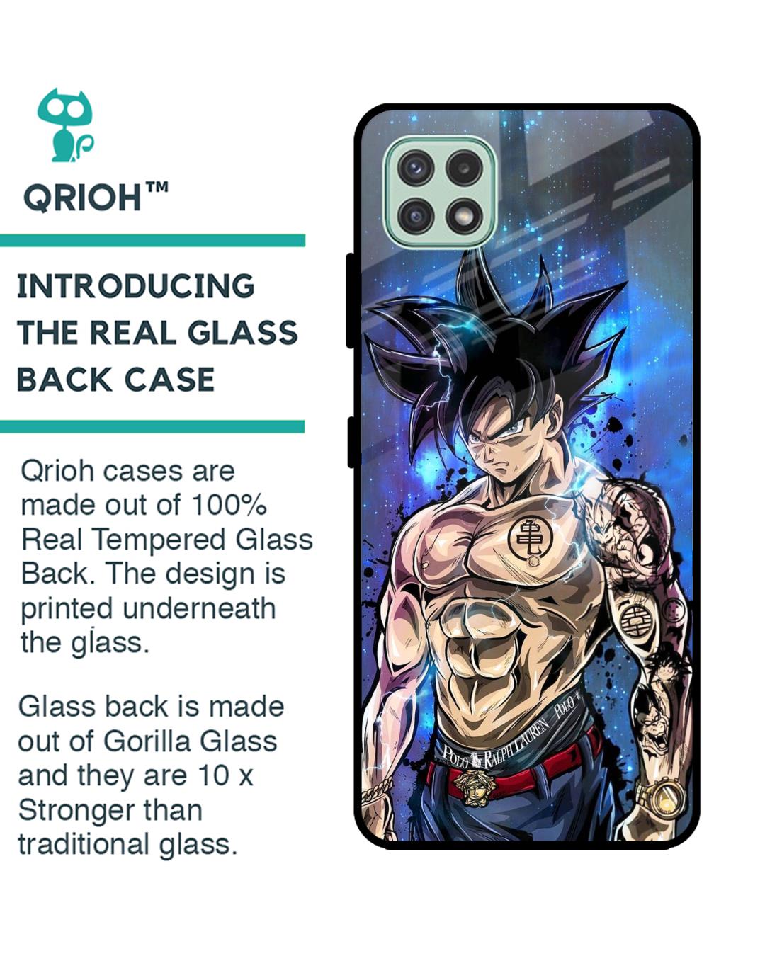 Shop Branded Anime Premium Glass Case for Samsung Galaxy A22 5G (Shock Proof,Scratch Resistant)-Back