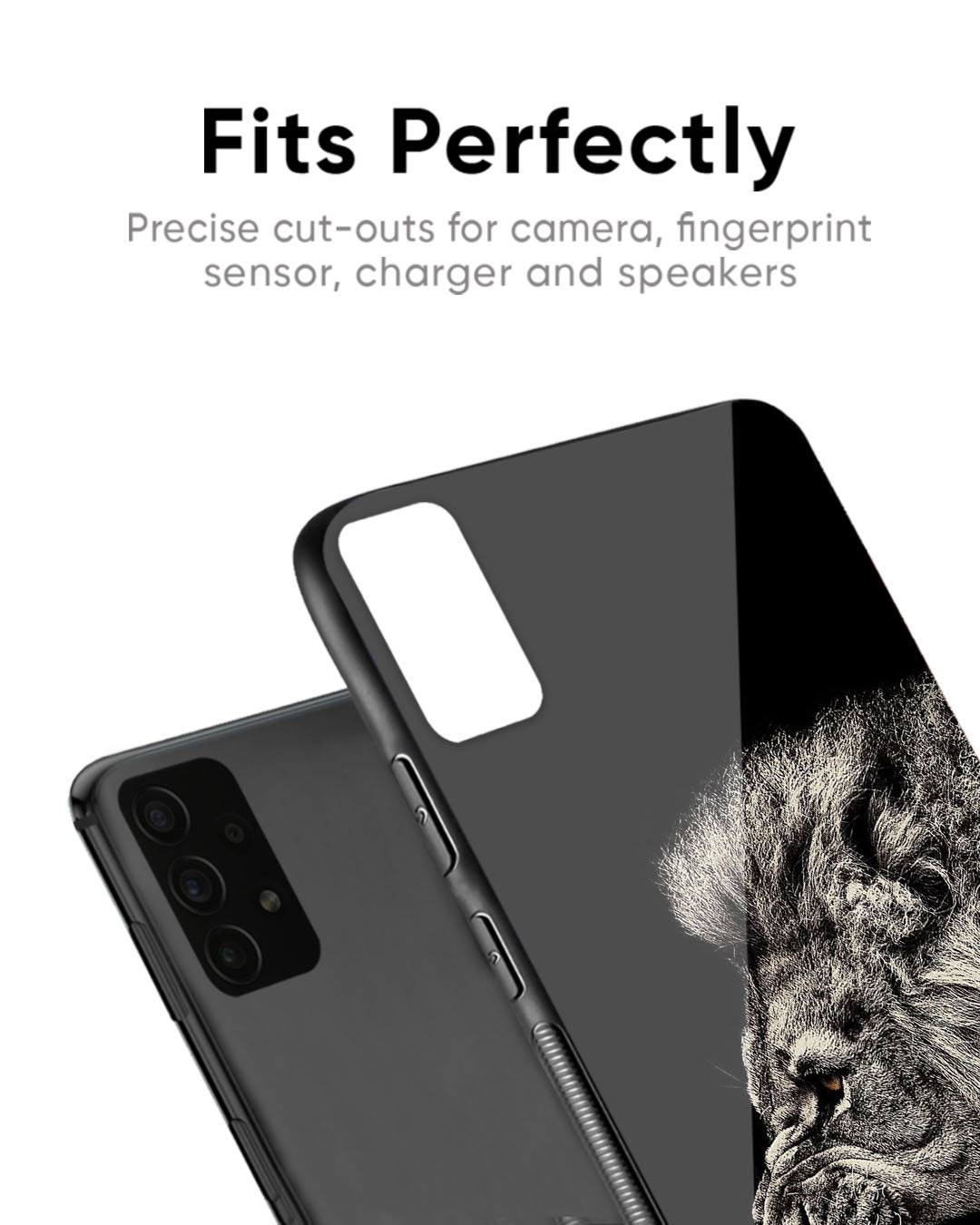 Shop Brave Lion Premium Glass case for Samsung Galaxy A34 5G (Shock Proof, Scratch Resistant)-Back