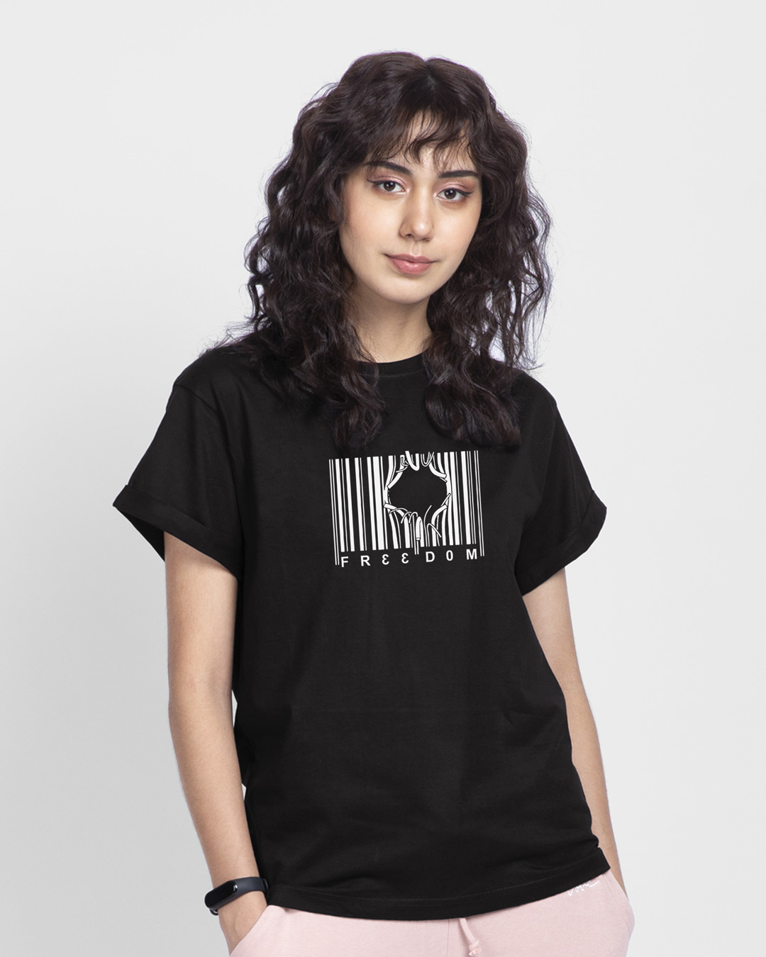 Shop Break Code Boyfriend T-Shirt Black-Back