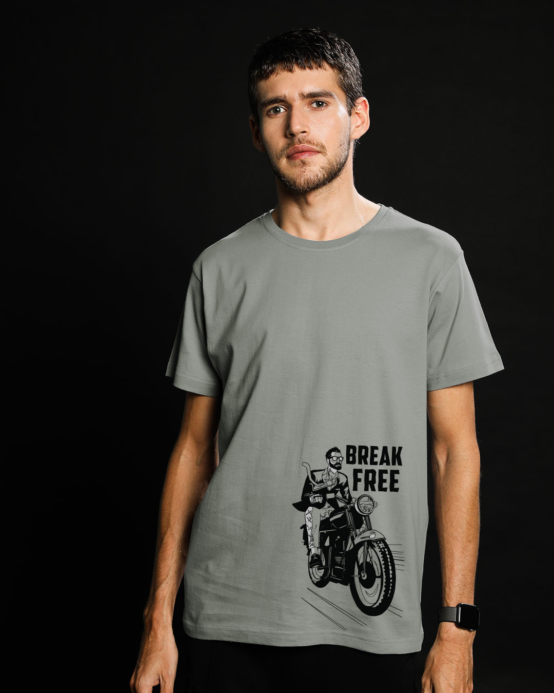 Shop Break Free Motorcycle Half Sleeve T-Shirt-Back