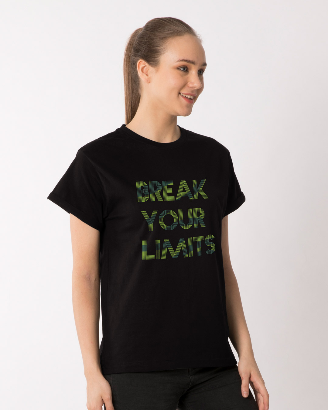 Shop Break Your Limits Boyfriend T-Shirt-Back