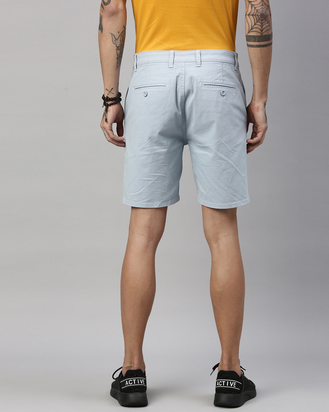 Shop Men Organic Cotton Slim Fit Shorts-Back