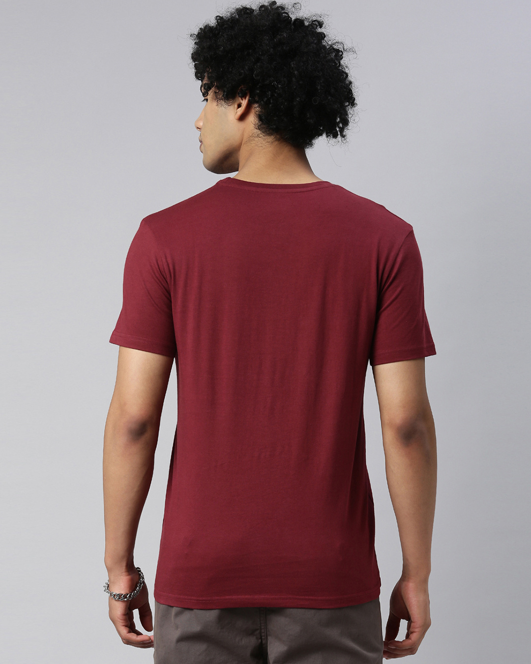 Shop Men's Maroon Regular Fit Printed Tshirt-Back