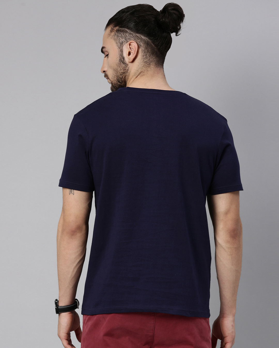 Shop Men's Blue Regular Fit Printed T-shirt-Back
