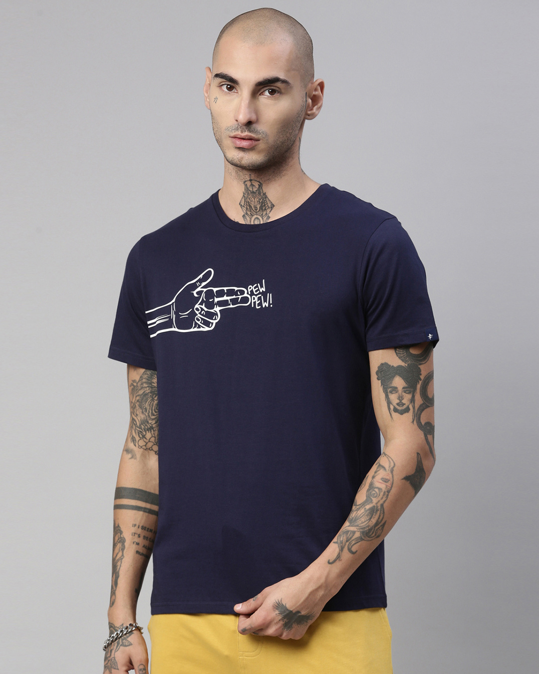 Buy Men's Blue Regular Fit Printed Tshirt for Men Blue Online at Bewakoof