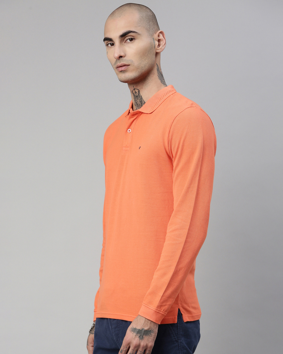 Shop Men's Coral Red Polo  T Shirt-Back