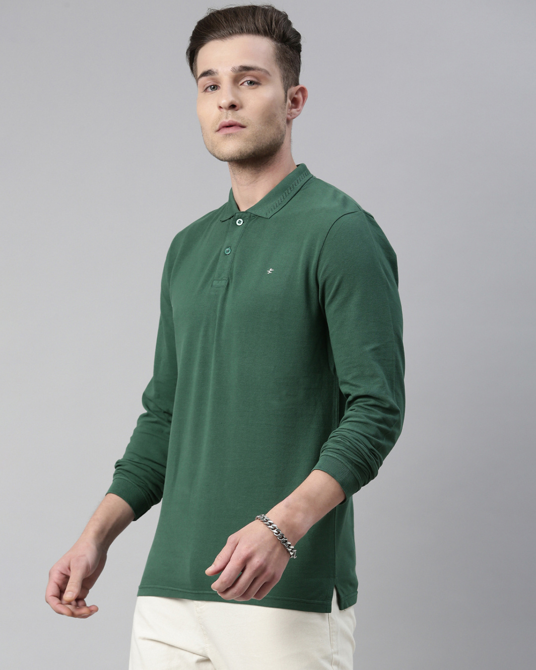 Shop Men's Dark Green Polo  T Shirt-Back