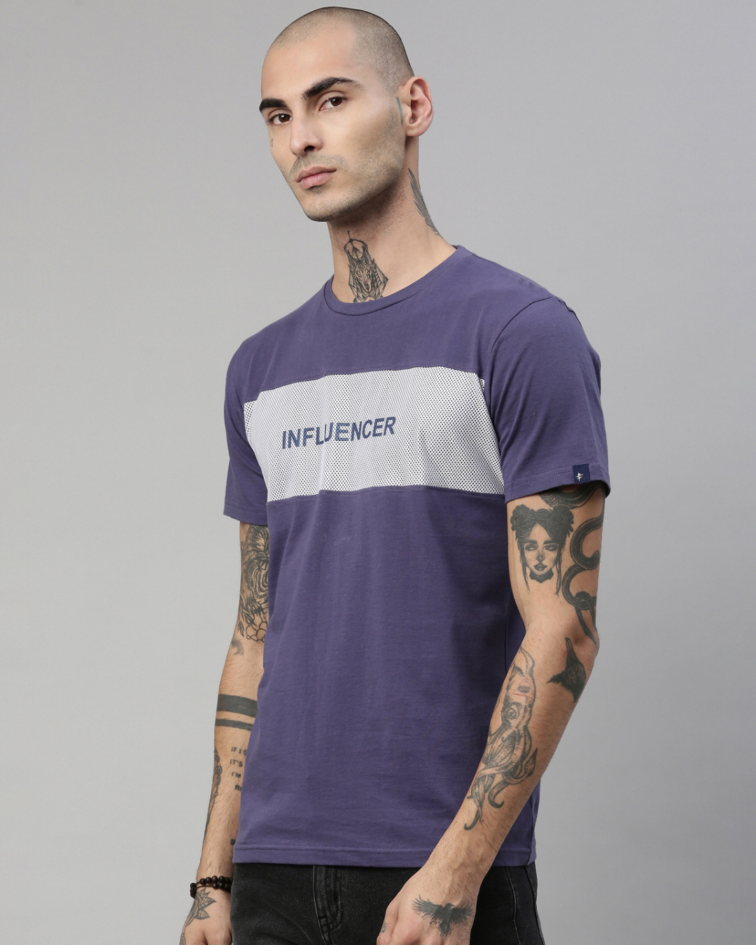 Shop Men's Grey Round Neck  T Shirt-Back