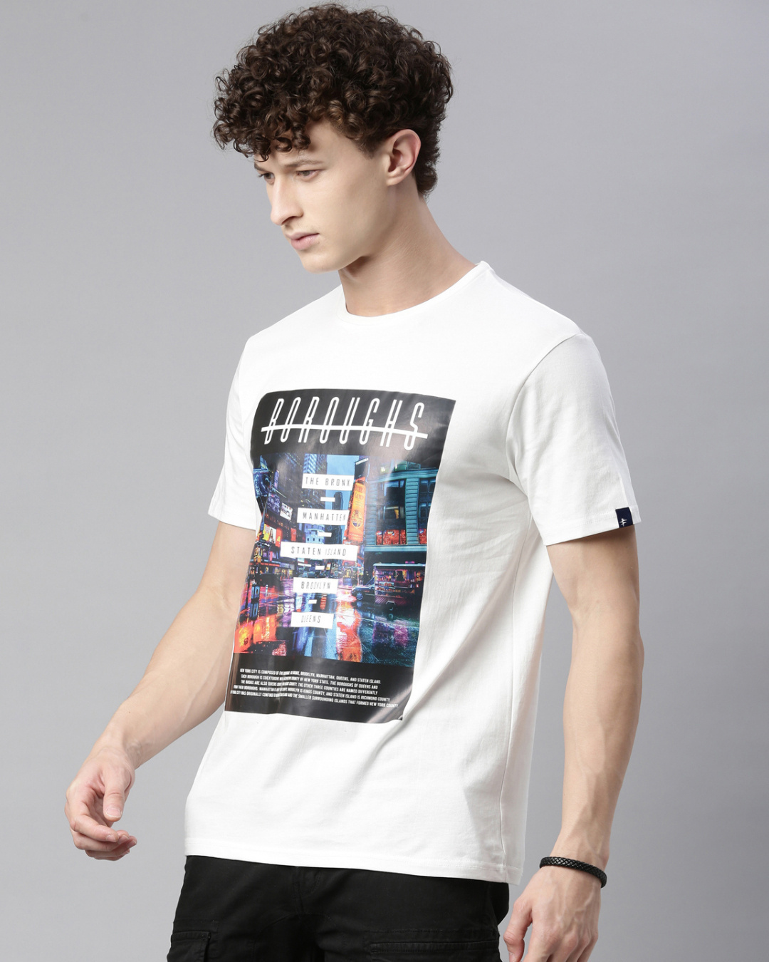 Shop Men's White Round Neck  T Shirt-Back