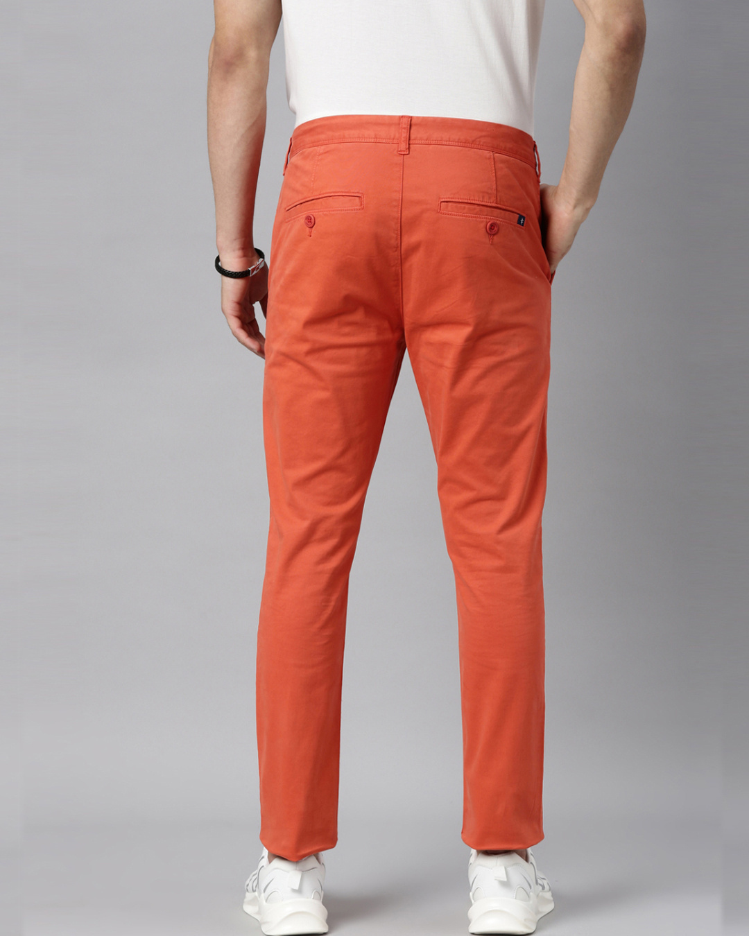 Shop Men Solid Casual Chino-Back