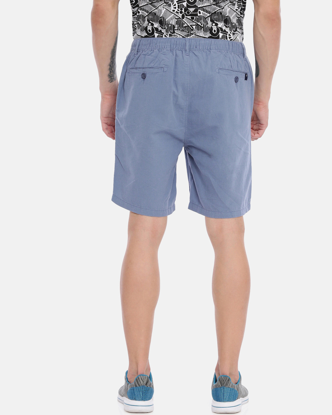 Shop Men Solid Casual Shorts-Back